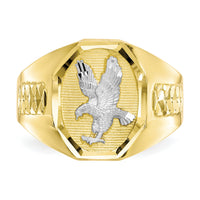 10k & Rhodium Men's Eagle Ring-10C1301