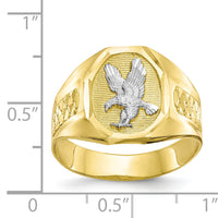 10k & Rhodium Men's Eagle Ring-10C1301