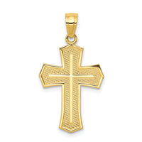10K Passion Cross W/ JESUS Reversible Pendant-10C1312