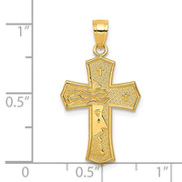 10K Passion Cross W/ JESUS Reversible Pendant-10C1312