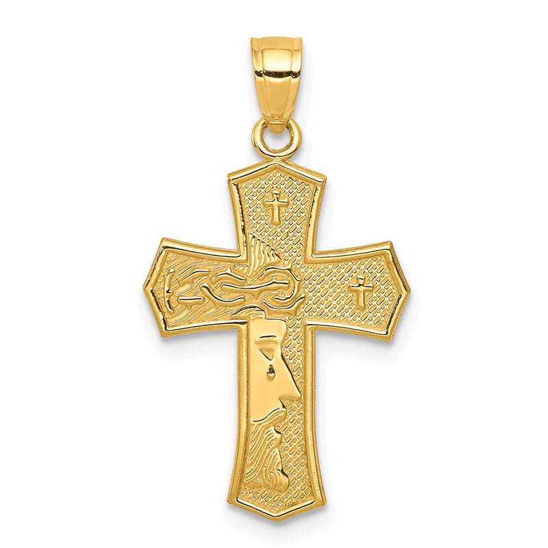 10K Passion Cross W/ JESUS Reversible Pendant-10C1312