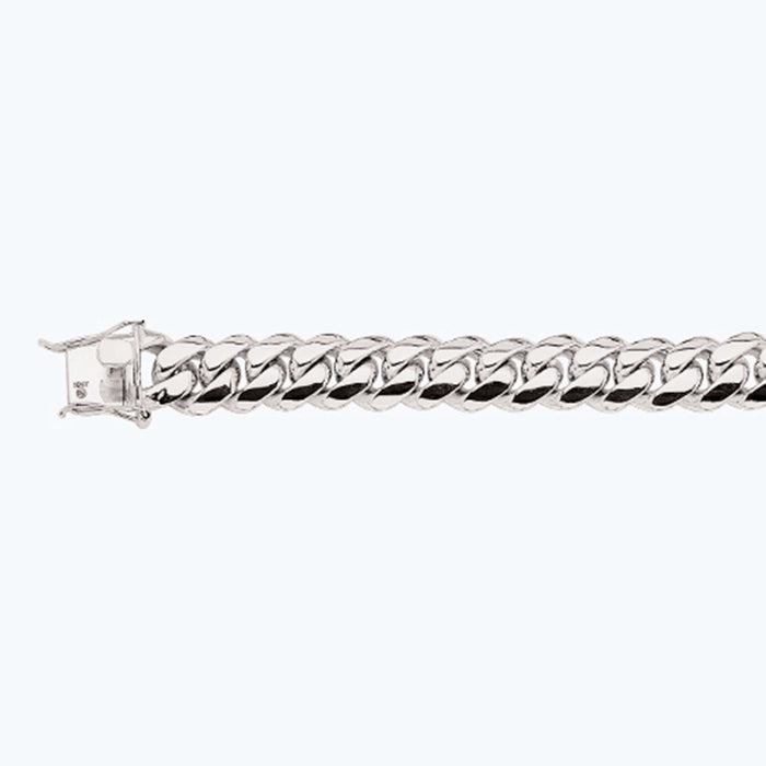 10K 14MM WHITE GOLD SOLID MIAMI CUBAN 24" CHAIN NECKLACE (AVAILABLE IN LENGTHS 7" - 30")