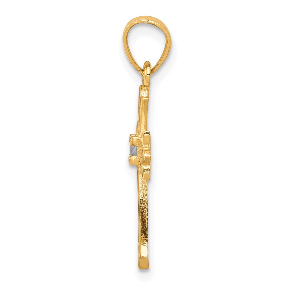 10k CZ Cross Pendant-10C1318