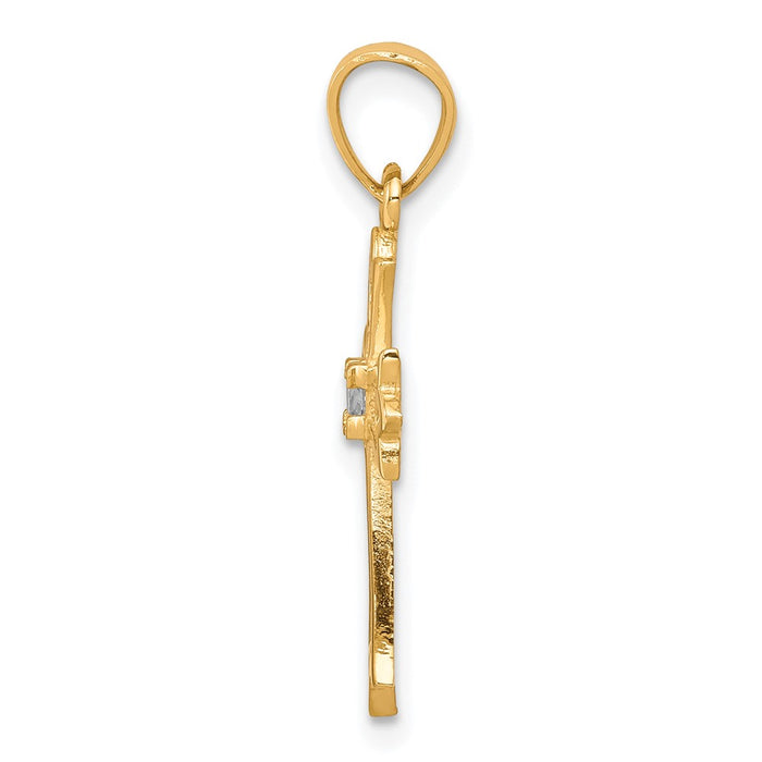 10k CZ Cross Pendant-10C1318