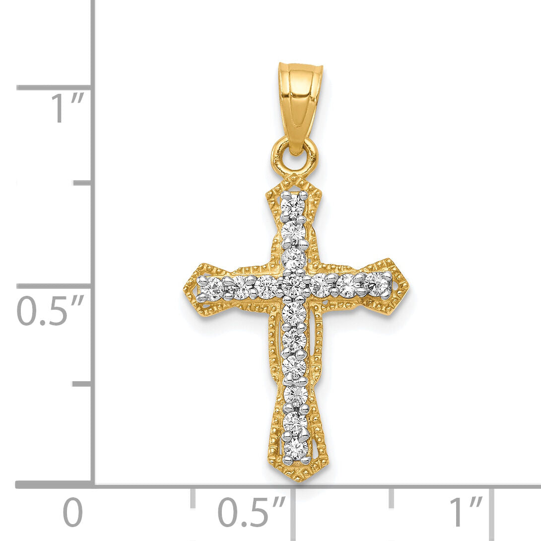 10k CZ Cross Pendant-10C1319