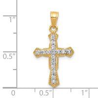 10k CZ Cross Pendant-10C1319