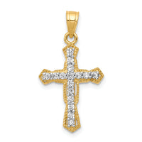 10k CZ Cross Pendant-10C1319