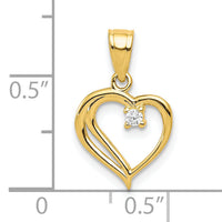 10k CZ Heart Pendant-10C1327