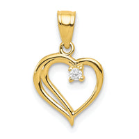 10k CZ Heart Pendant-10C1327