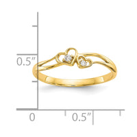 10k CZ Double Heart Ring-10C1338