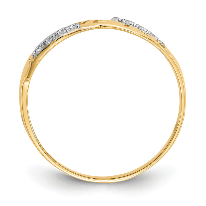 10K w/Rhodium CZ I LOVE YOU Ring-10C1339