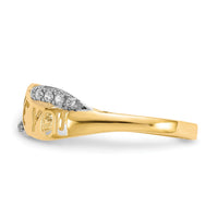 10K w/Rhodium CZ I LOVE YOU Ring-10C1339