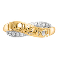 10K w/Rhodium CZ I LOVE YOU Ring-10C1339