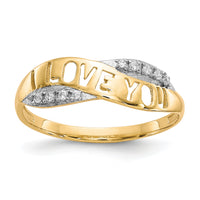 10K w/Rhodium CZ I LOVE YOU Ring-10C1339