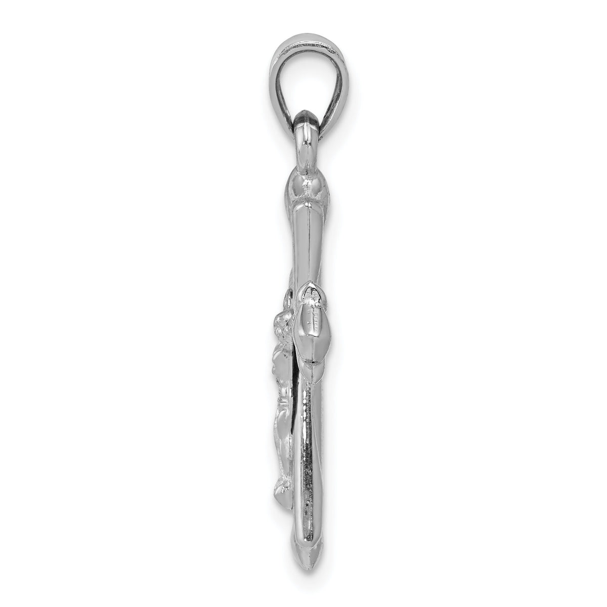 10k White Gold Reversible Crucifix /Cross Pendant-10C1341