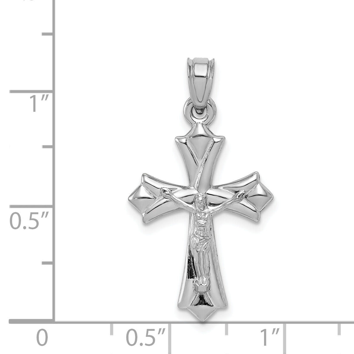 10k White Gold Reversible Crucifix /Cross Pendant-10C1341