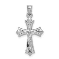 10k White Gold Reversible Crucifix /Cross Pendant-10C1341