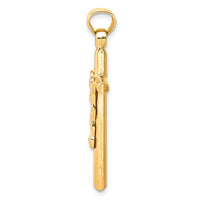 10k Hollow Crucifix Pendant-10C1342