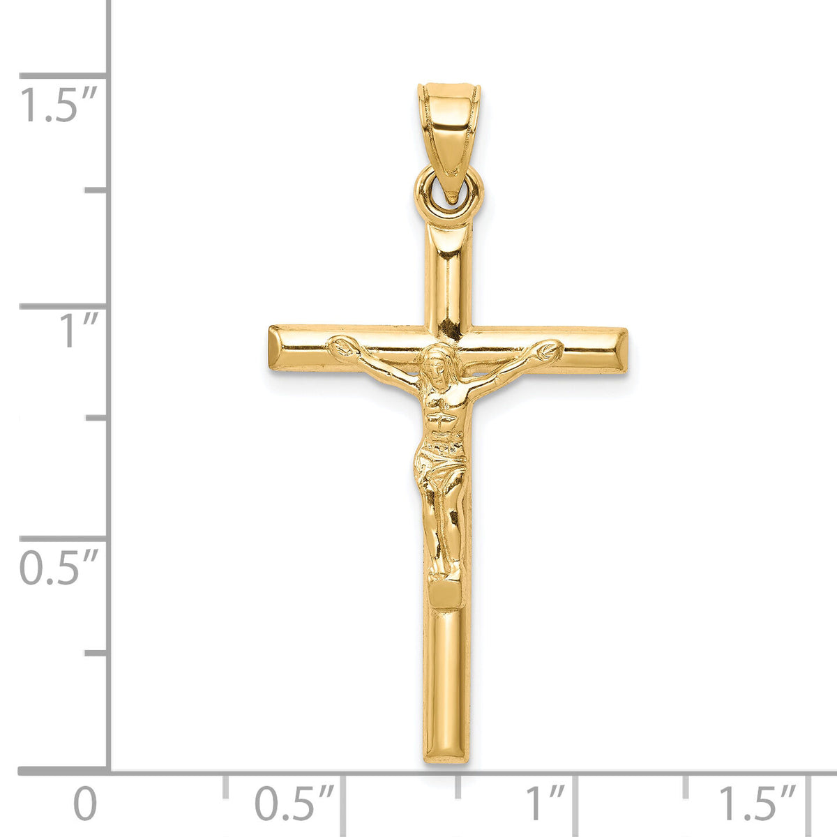 10k Hollow Crucifix Pendant-10C1342