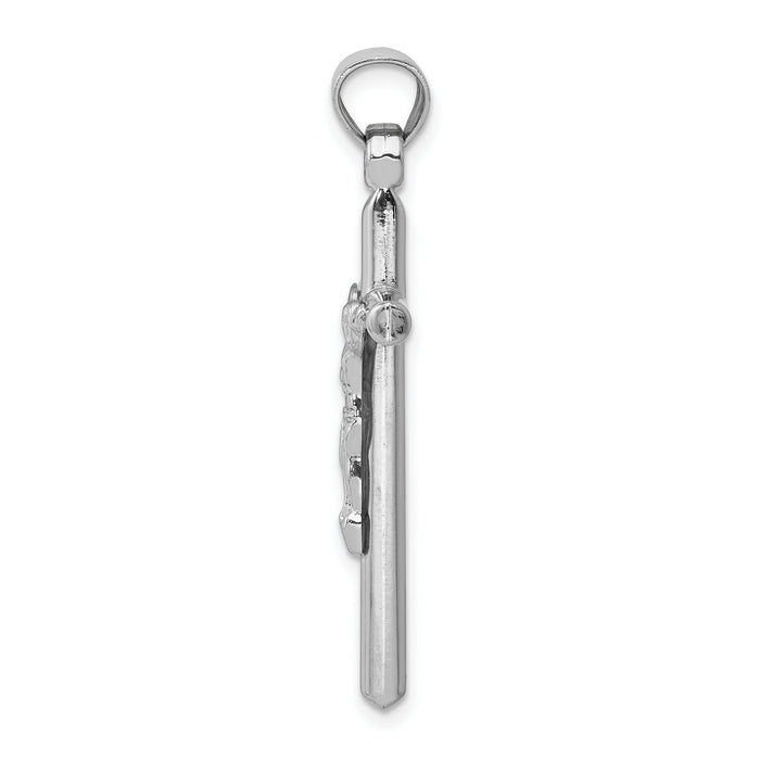 10k White Gold Crucifix Pendant-10C1343