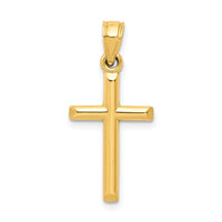 10k Polished Hollow Cross Pendant-10C1344