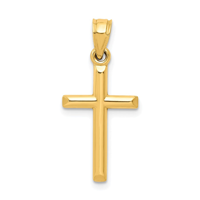 10k Polished Hollow Cross Pendant-10C1344