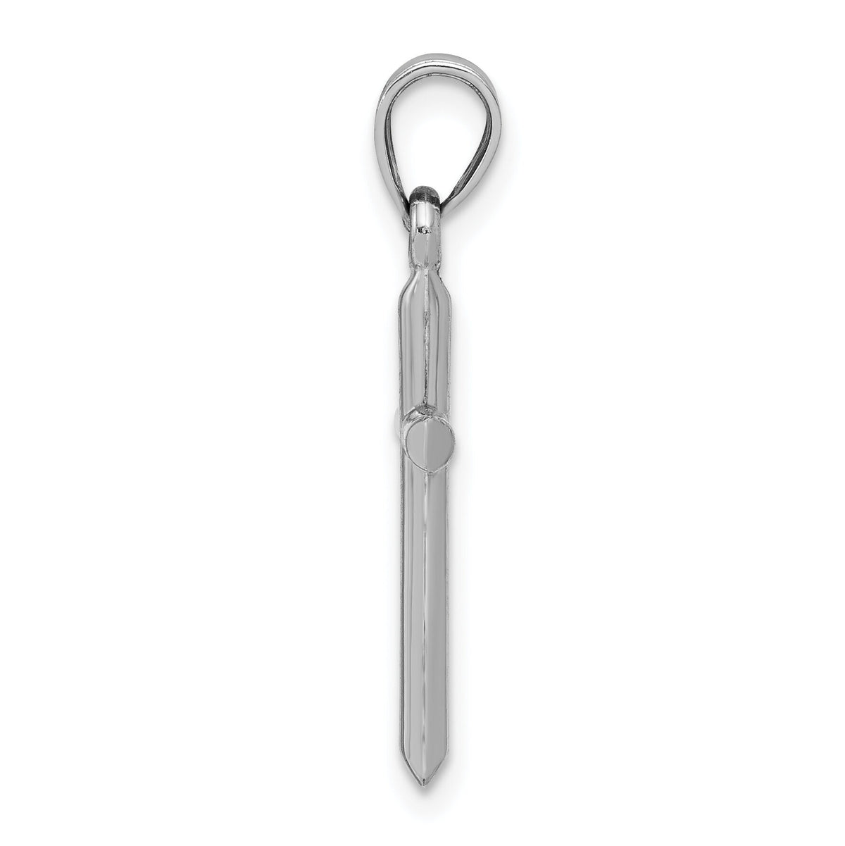 10k White Gold Hollow Cross Pendant-10C1345