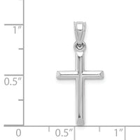 10k White Gold Hollow Cross Pendant-10C1345
