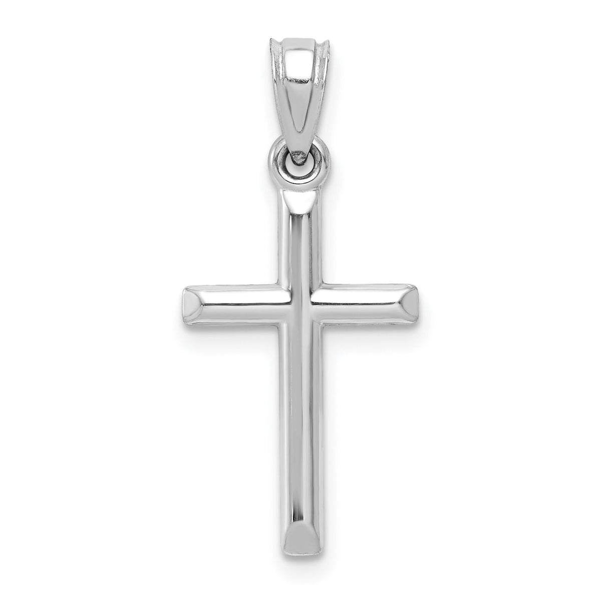 10k White Gold Hollow Cross Pendant-10C1345