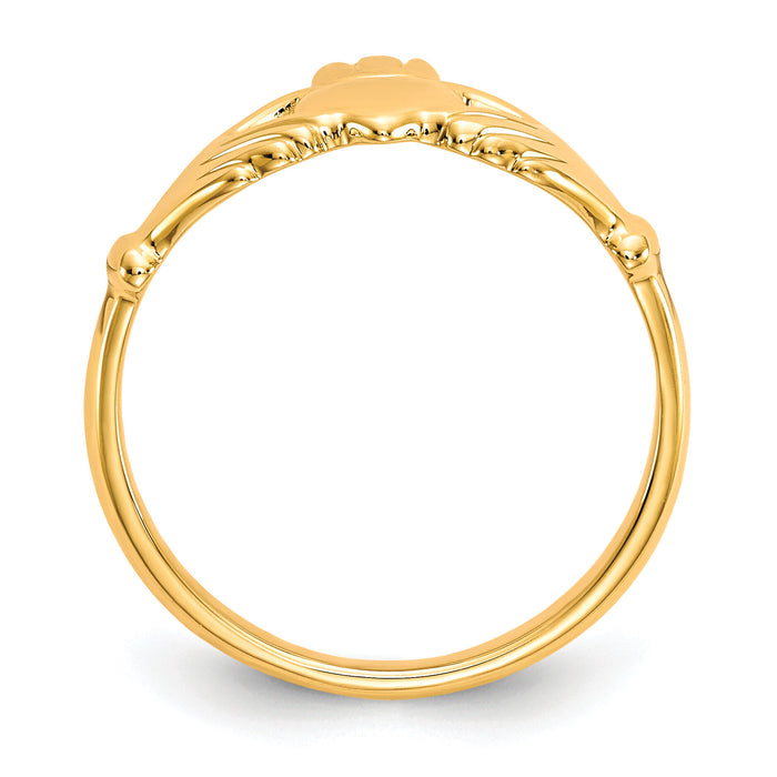 10k Polished Claddagh Ring-10C1346
