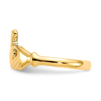 10k Polished Claddagh Ring-10C1346