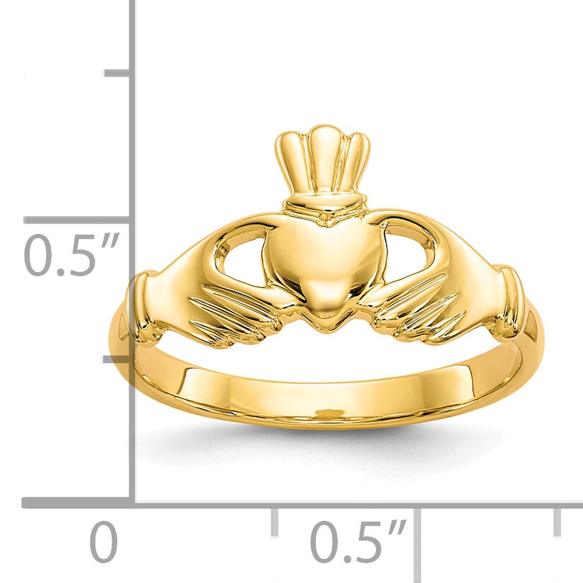 10k Polished Claddagh Ring-10C1346