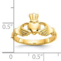 10k Polished Claddagh Ring-10C1346