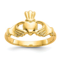 10k Polished Claddagh Ring-10C1346