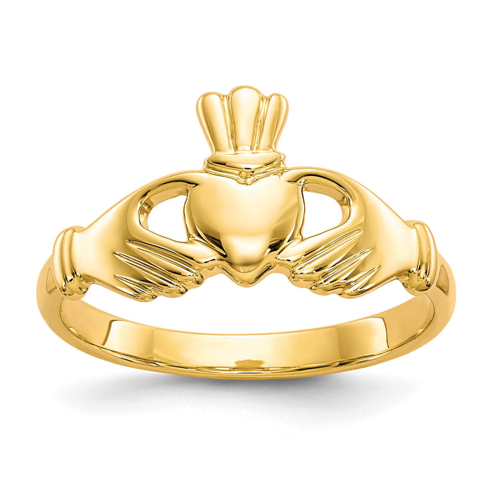 10k Polished Claddagh Ring-10C1346