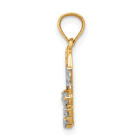 10K W/Rhodium CZ #1 MOTHER In Heart Pendant-10C1351