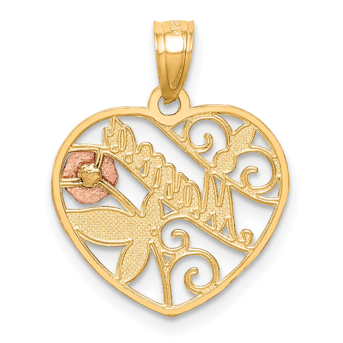10K Two-Tone W/White Rhodium D/C MAMA Pendant-10C1353