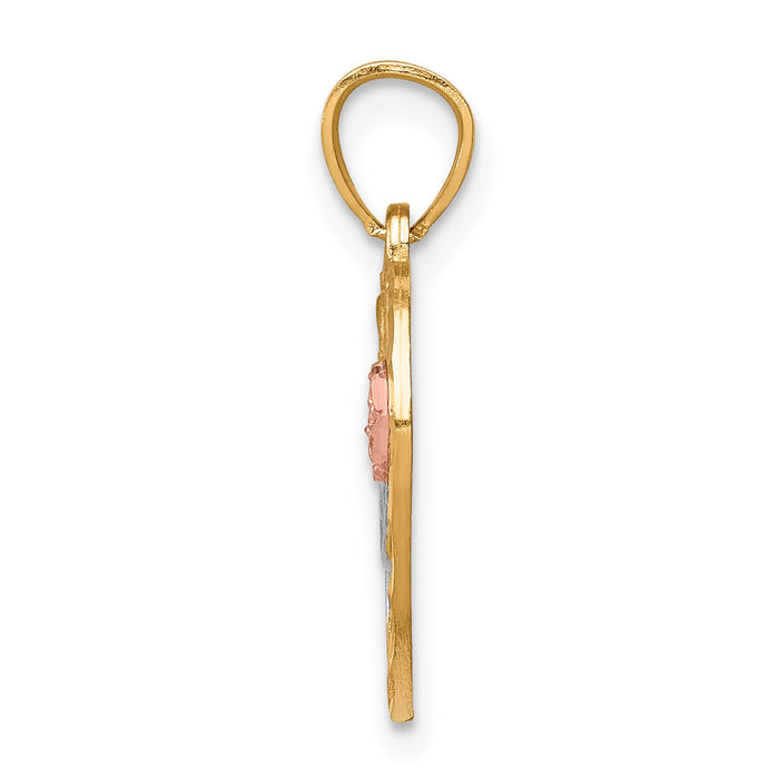 10K Two-Tone w/White Rhodium ABUELA Pendant-10C1356