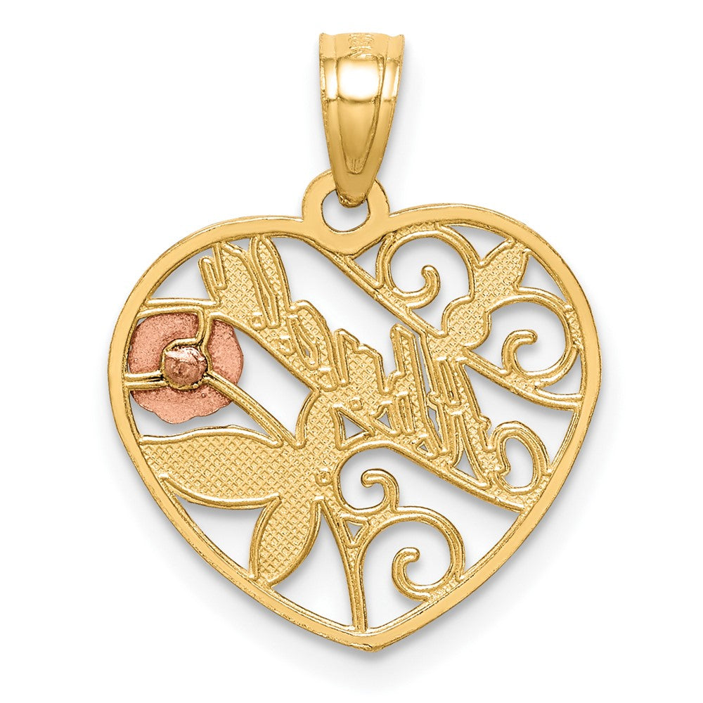 10K Two-Tone w/White Rhodium ABUELA Pendant-10C1356