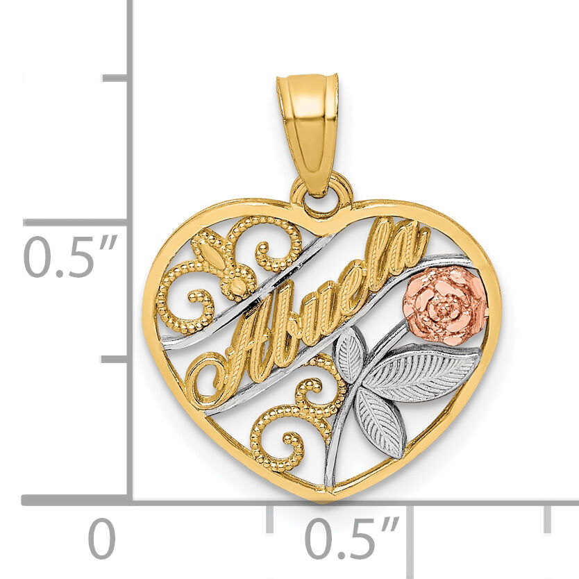 10K Two-Tone w/White Rhodium ABUELA Pendant-10C1356