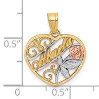 10K Two-Tone w/White Rhodium ABUELA Pendant-10C1356