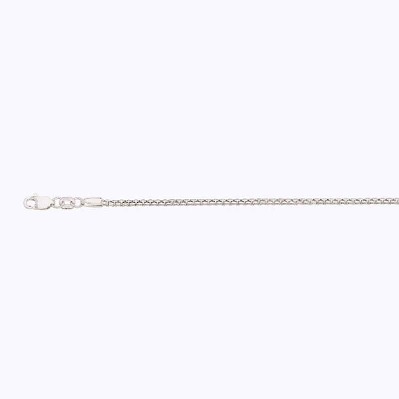 10K 2MM WHITE GOLD VENETIAN BOX 26" CHAIN NECKLACE (AVAILABLE IN LENGTHS 7" - 30")