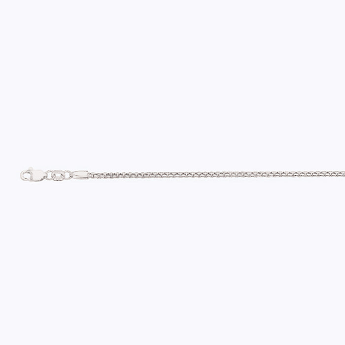 10K 2MM WHITE GOLD VENETIAN BOX 7" CHAIN BRACELET (AVAILABLE IN LENGTHS 7" - 30")