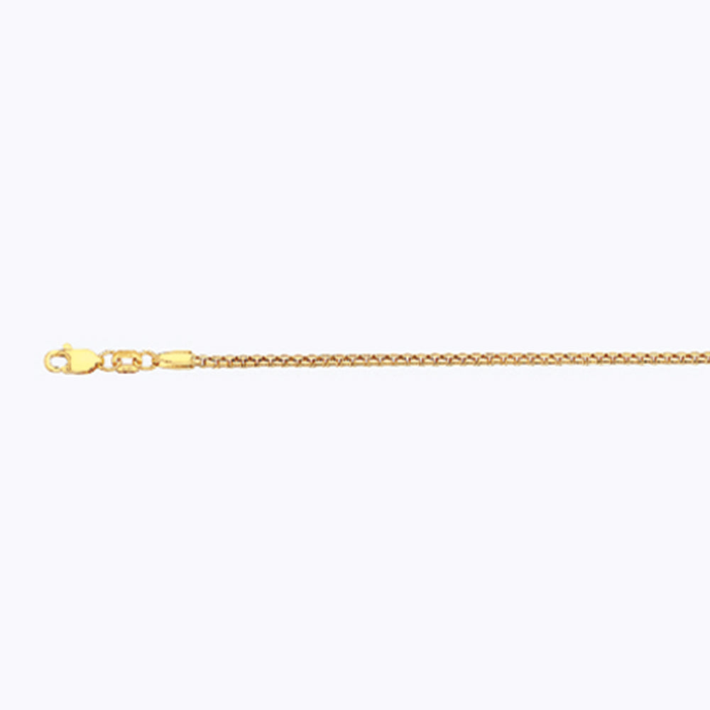 14K 2MM YELLOW GOLD VENETIAN BOX 9" CHAIN BRACELET (AVAILABLE IN LENGTHS 7" - 30")