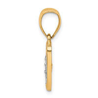 10K w/Rhodium CZ Micropave 100 Dollar Bill Pendant-10C1362