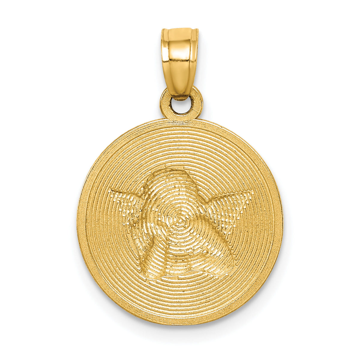 10K W/Rhodium Polished and Textured Angel Pendant-10C1366