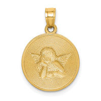 10K W/Rhodium Polished and Textured Angel Pendant-10C1366
