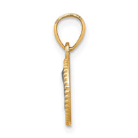 10K W/Rhodium Polished and Textured Angel Pendant-10C1367