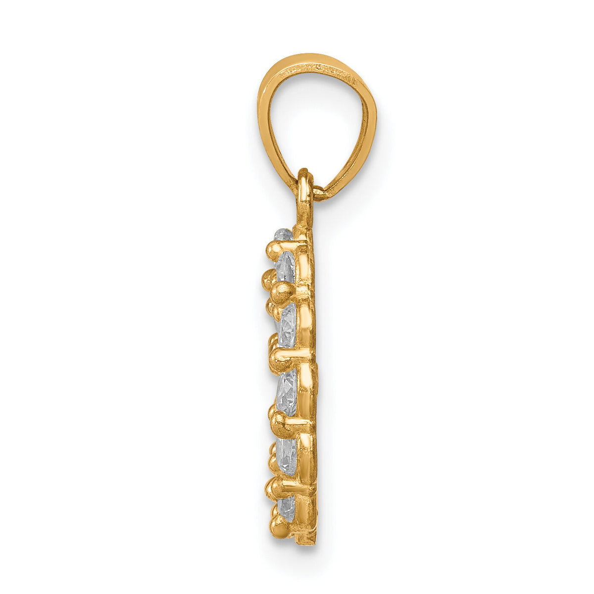 10K Two-Tone w/White Rhodium CZ Guadalupe Pendant-10C1368
