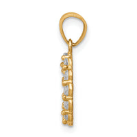 10K Two-Tone w/White Rhodium CZ Guadalupe Pendant-10C1368